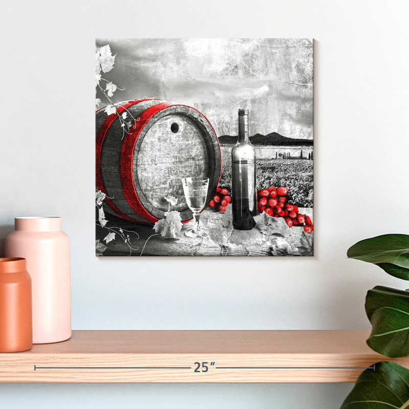 Baril de vin Yarlin et raisin, H 16 po x l 16 po