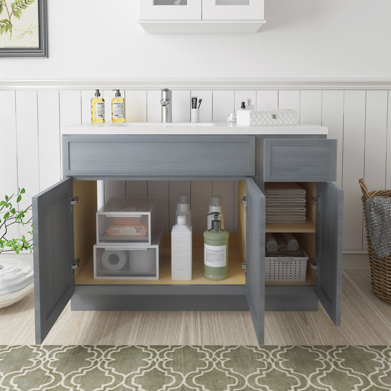 Base de meuble-lavabo simple 42 po seulement, Argent argent