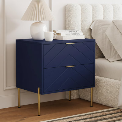 Ruthi Modern Manufactured Wood Nightstand with 2-Drawer