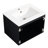 Modern Bathroom Cabinet With Ceramics Sink & Door. , Black. Space Stylish Storage