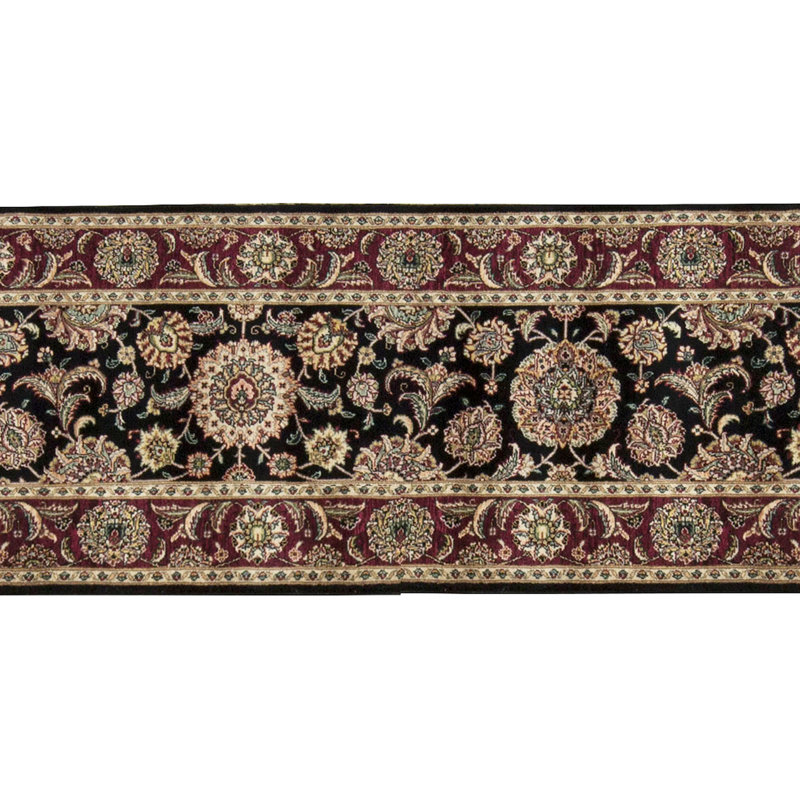 Manchuria Wool Oriental Area Rug in Black/Wine