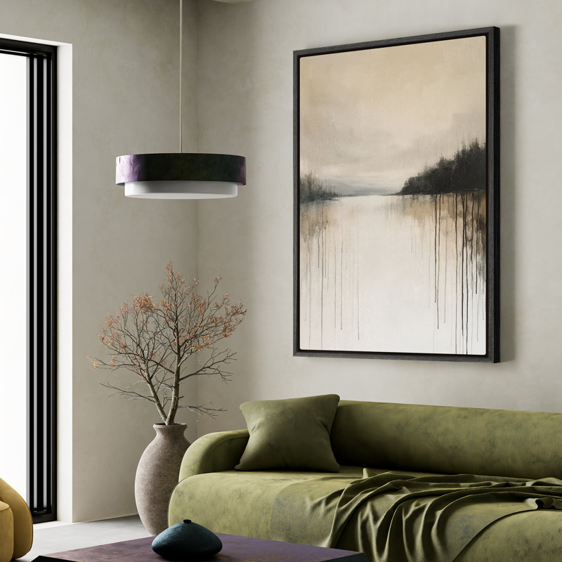 Framed Canvas Wall Art - Vintage Abstract Wall Prints for Bedroom - 24"x36", Black, 36" H x 24" W