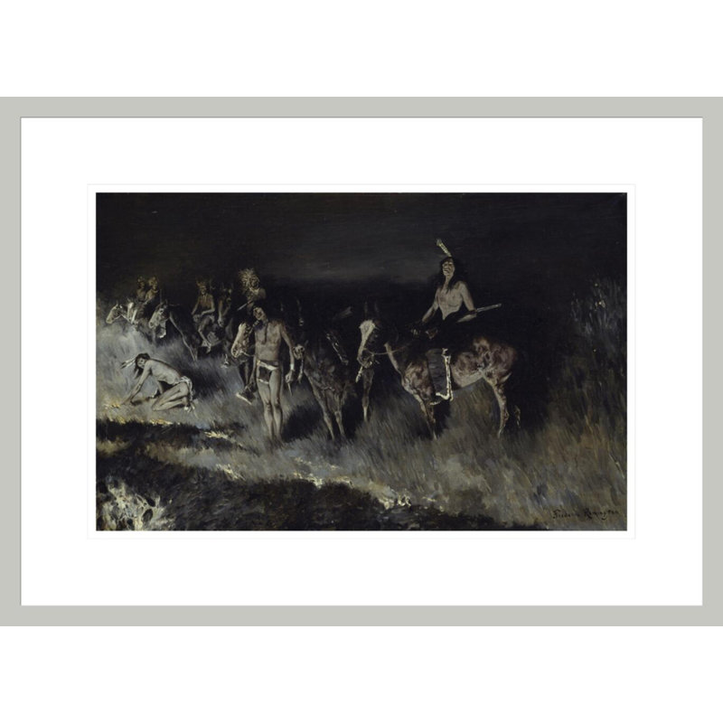 The Grass Fire (Backfiring) by Frederic Remington -Framed Giclee Print, 15.94" H x 21.75" W