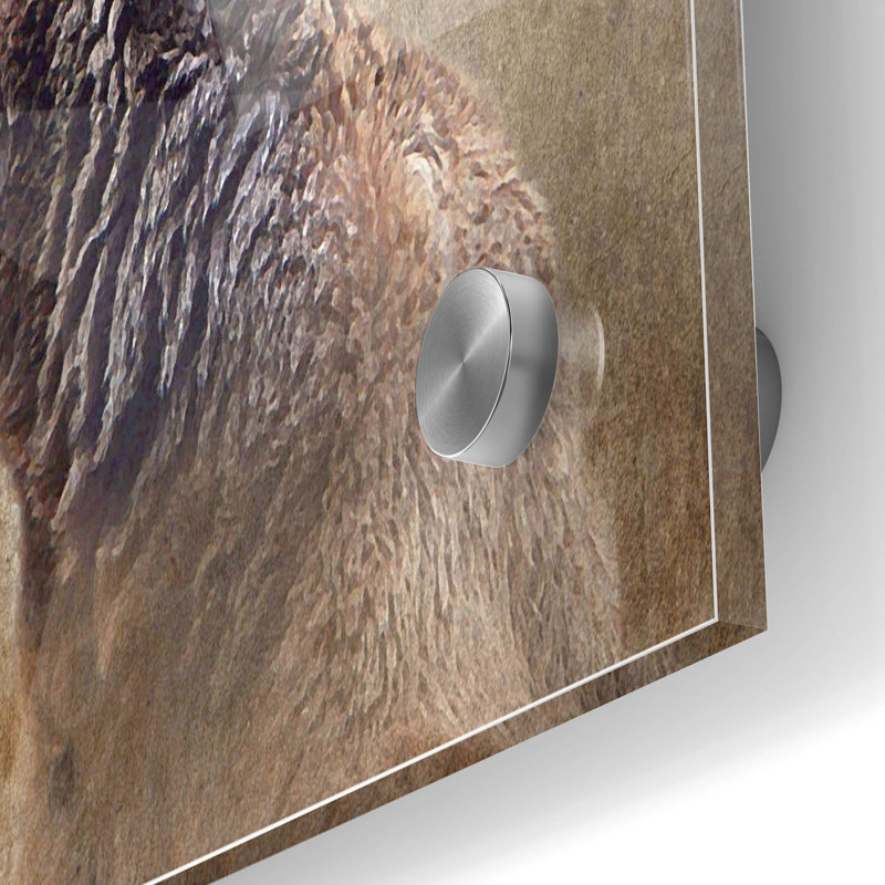 «Big Bear» par Karen Smith, art mural en verre acrylique, H 24 po x l 36 po x P 0,2 po