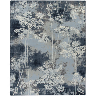 Drayton Cedar Springs Floral Navy Blue Area Rug
