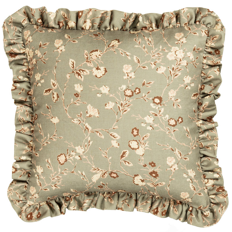 Coussin à volants The Basket House, Polyester, Carré 18 po