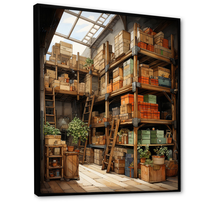 Warehouse Hidden Treasures IV - impressions sur toile, H 40 po x l 30 po x P 1,5 po, Cadre flottant noir