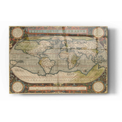 'Antique World Map 36x48' by Vision Studio Acrylic Glass Wall Art