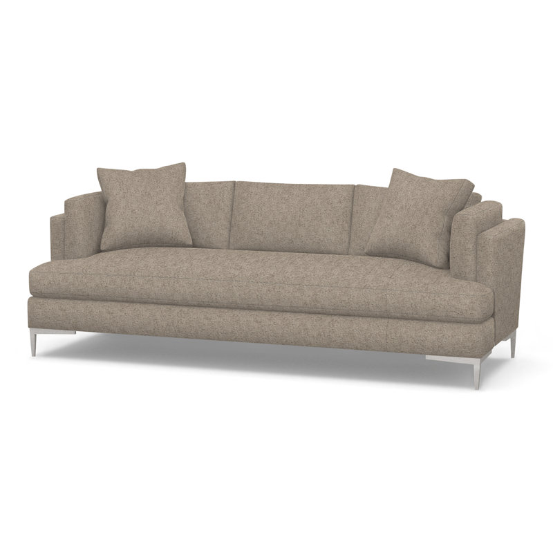 Aiden Upholstered 90.5'' Sofa, Polished Stainless, Churchill Driftwood (Performance fabric) 6137-92