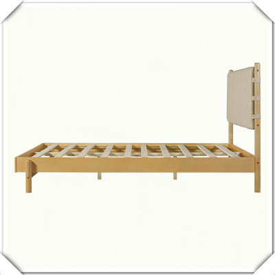 Queen Bed Frame Set 2 Nightstands Platform Headboard Bedroom Functional Stylish Versatile