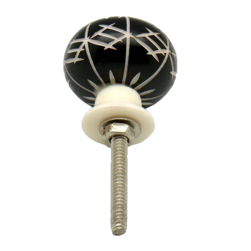 Nicola Spring - Resin Cabinet Knobs, Black