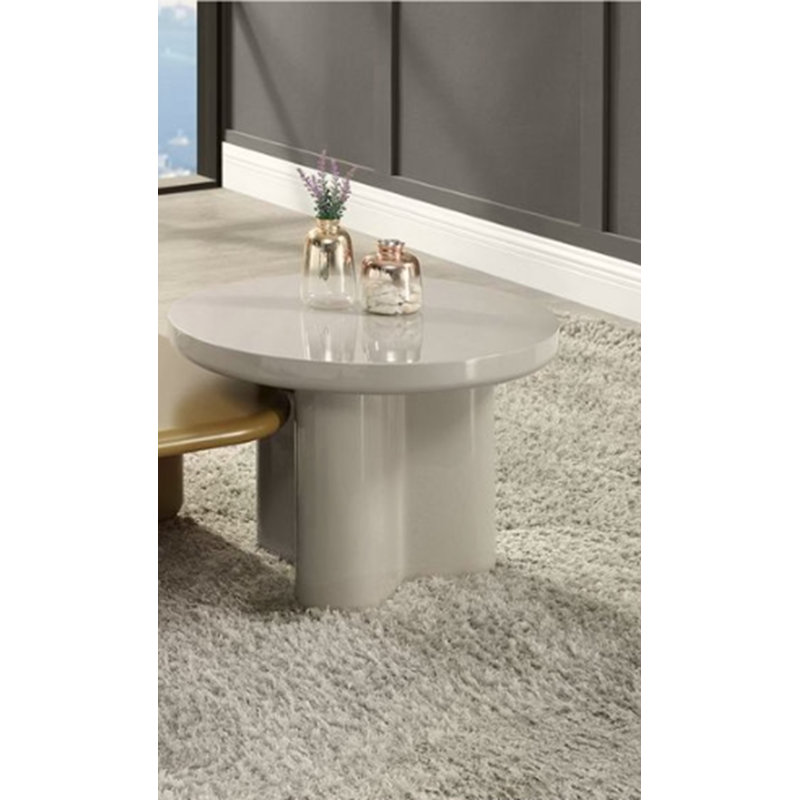 Light Gray High Gloss End Table
