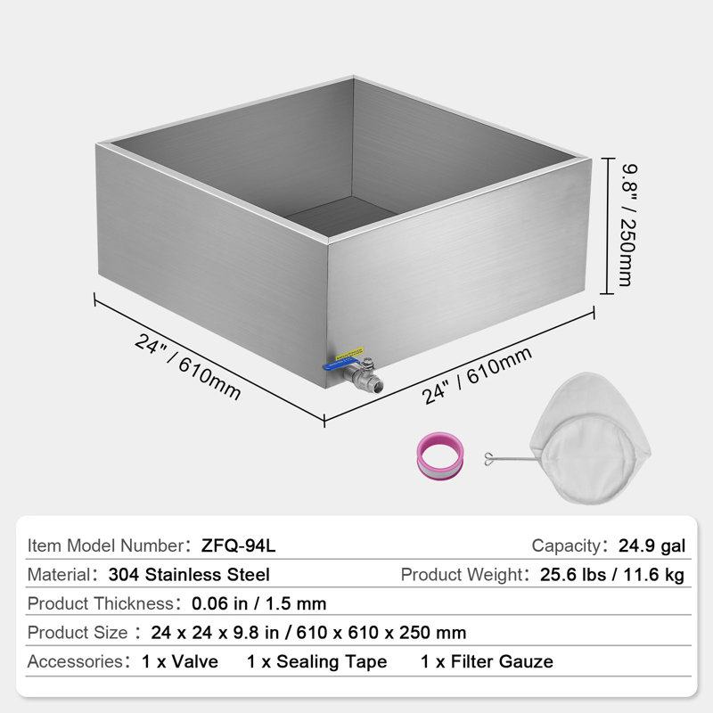 Maple Syrup Evaporator Pan 304 Stainless Steel with Valve for Home Outdoor