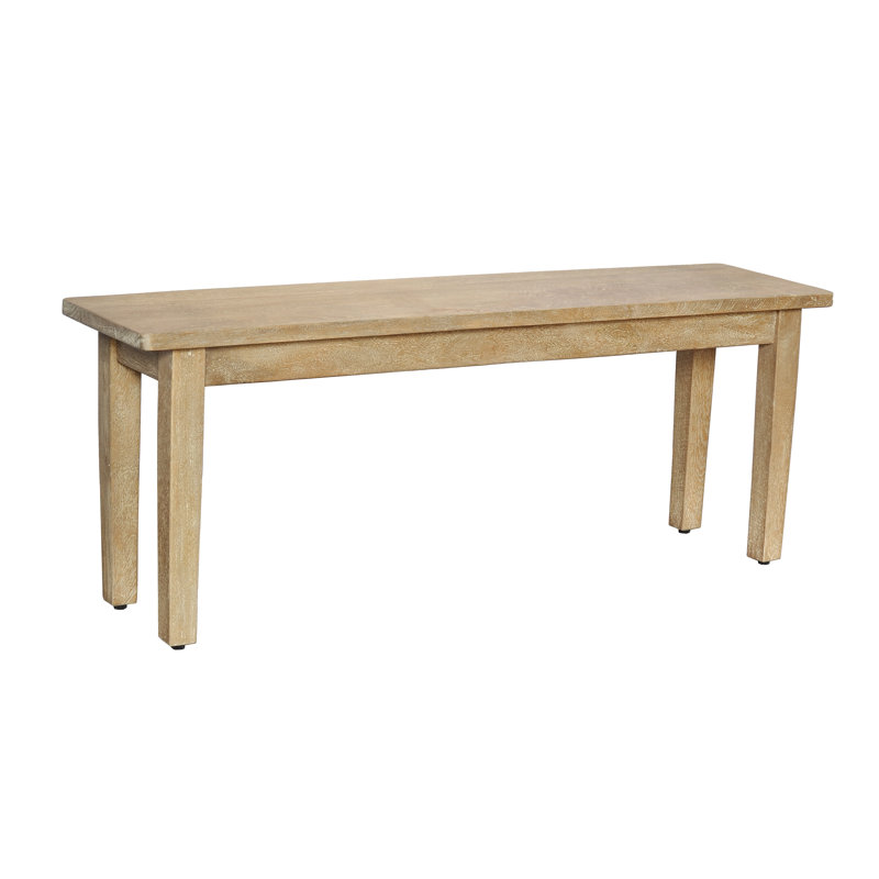 Kissling Solid Wood Bench, Rustic Mango Gray Wash