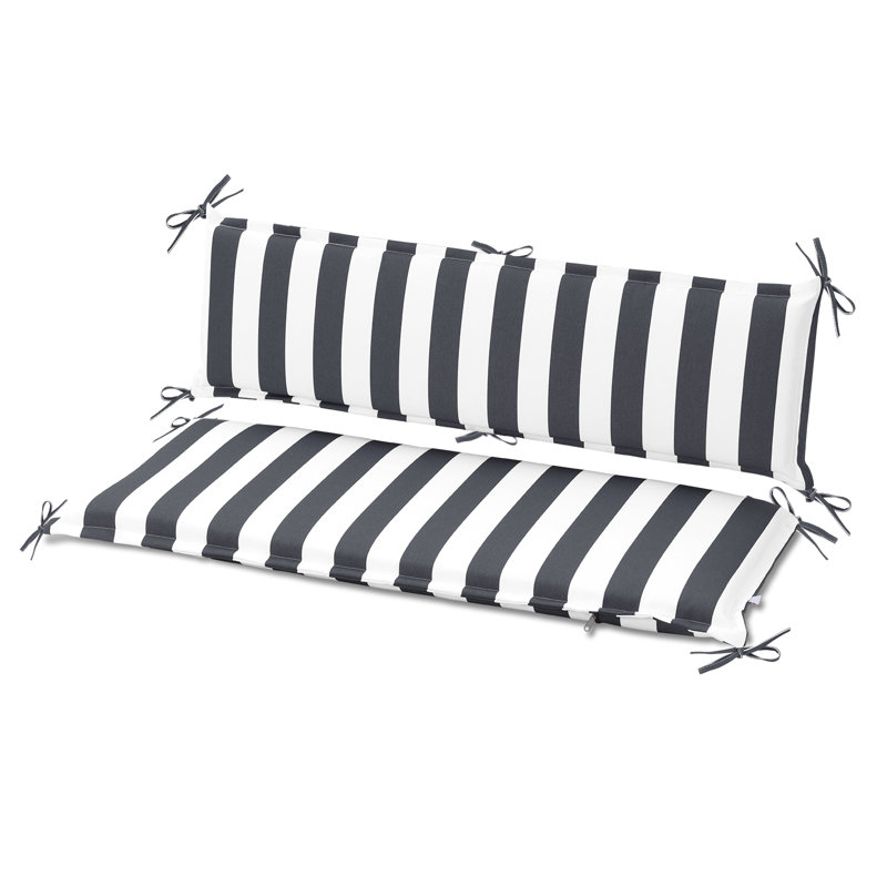 108x45 cm Garden Bench Cushion with Back for 2 Seater, Grey