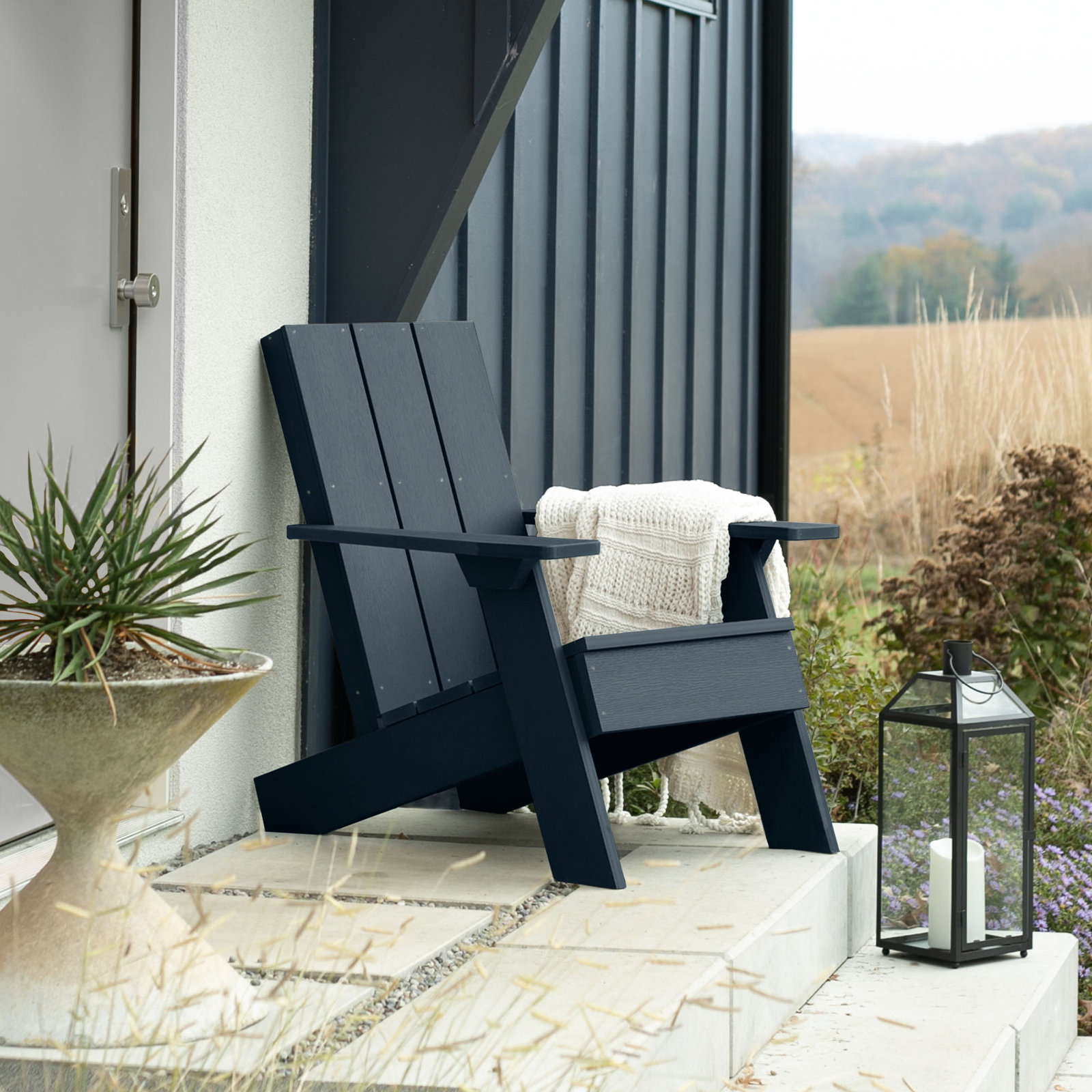 Byrnes Outdoor Adirondack Set, Blue