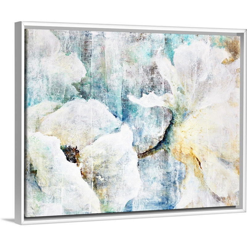 « Large Open » par Rikki Drotar-reproduction d’art sur toile, Cadre flottant blanc, H 26 po x l 32 po x P 1,75 po