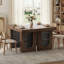 Bureau à domicile Adonia de 55,1 po de largeur avec station de charge et panneau perforé, table de jeu / salle à manger convertible, rangement à fermeture en douceur, peu encombrant pour les petits espaces-1524825261