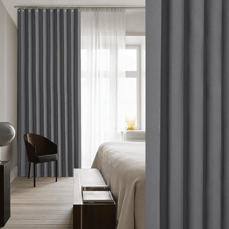 Blackout Room Divider Curtain for Bedroom, Curtain for Patio Sliding Door & Living Room Thermal Insulated Privacy Drapes, 1 Panel