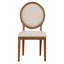 Ensemble de salle à manger extensible en bois massif 7 pièces (58"-76") avec 6 chaises rembourrées à dossier ovale