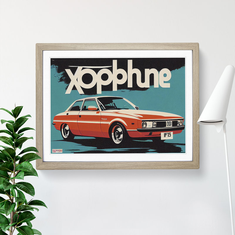 German Concept Car - Framed Print, 34cm H x 46cm W x 2cm D, Oak