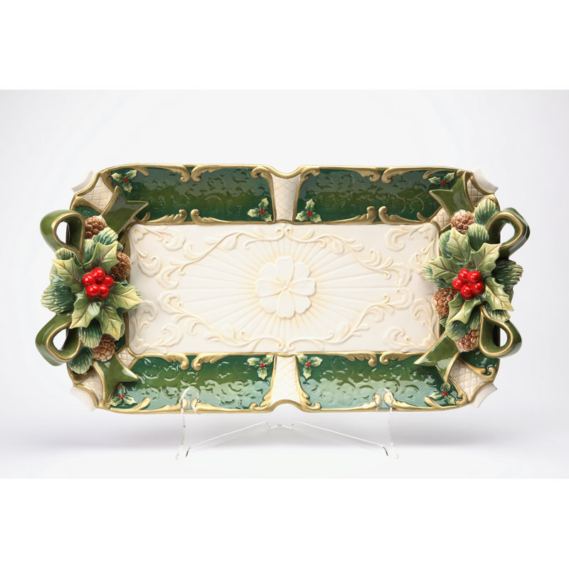 Plateau de service de fêtes émeraude