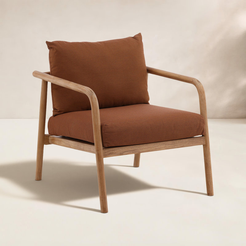 Aimee Teak Wood Outdoor Occasional Chair, Sienna