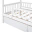 Lit simple en bois avec deux tiroirs-1173772099