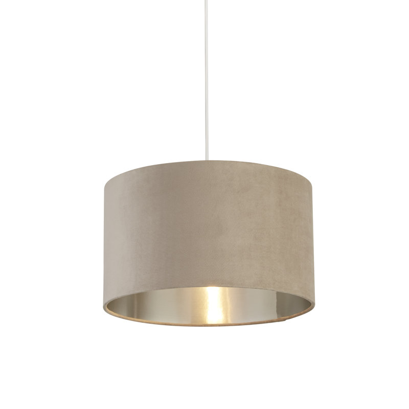 Velvet Drum Accent, 22cm H x 38cm W x 38cm D, Taupe