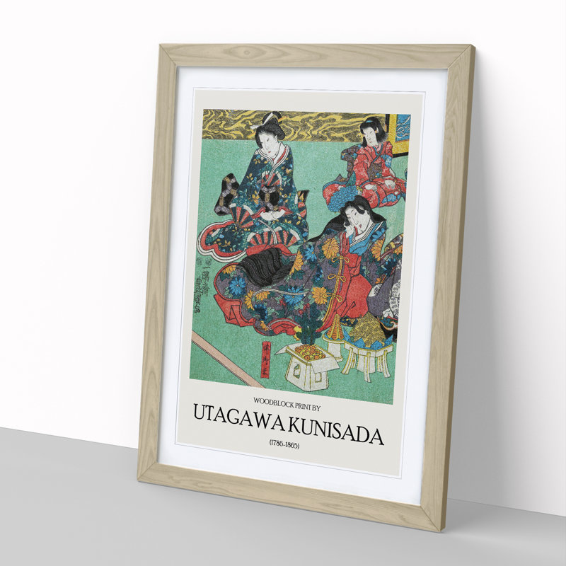 Seated Girls by Utagawa Kunisada - Picture Frame Graphic Art, 65cm H x 48cm W x 2cm D
