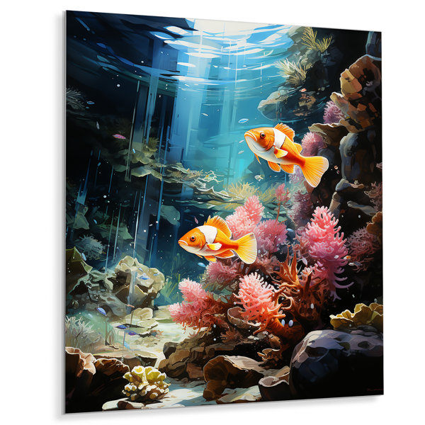 Highland Dunes Aquariums Marine Wonders X On Metal Print | Wayfair