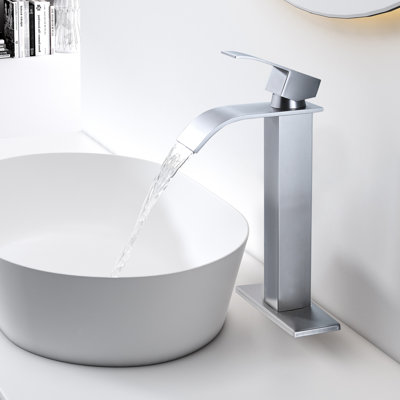 Waterfall Bathroom Faucet Single Handle Bathroom Sink Faucet Washbasin Faucet With Deck And Pop-up Drain(without Overflow)