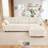 Three - Seater Sofa Set With Ottoman And Pillows,Solid Wood, Textured Chenille, High - Resilience Cushions, Ideal For Living, Lounge, Office, Hotel Spaces-1442966422-1442966507