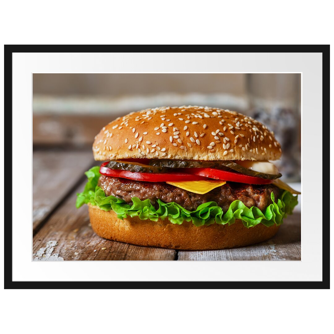 Gerahmtes Poster Burger mit Tomaten