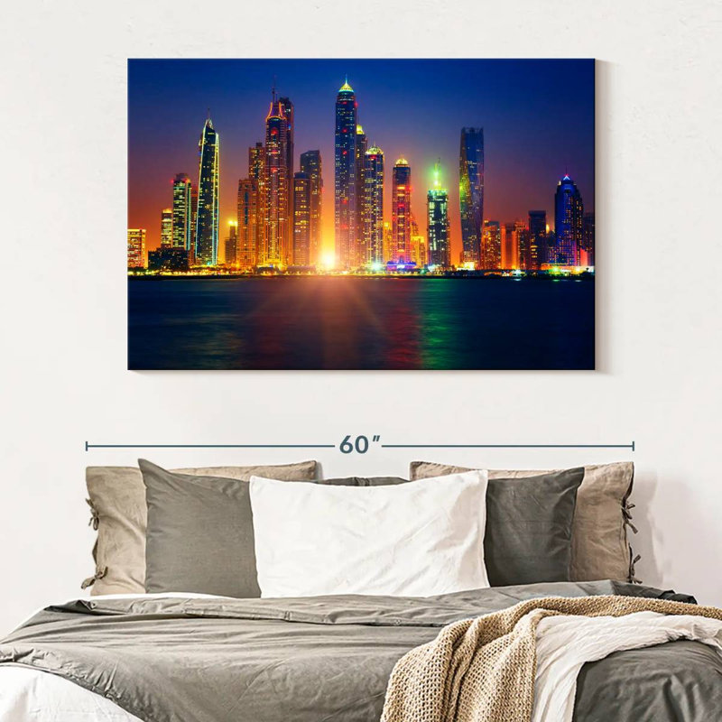 Lever de soleil à Dubaï, H 34 po x l 51 po