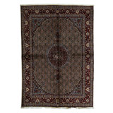 Hand-Knotted High-Quality Brown and Blue Runner