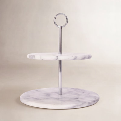 Genuine Marble Tiered Stand