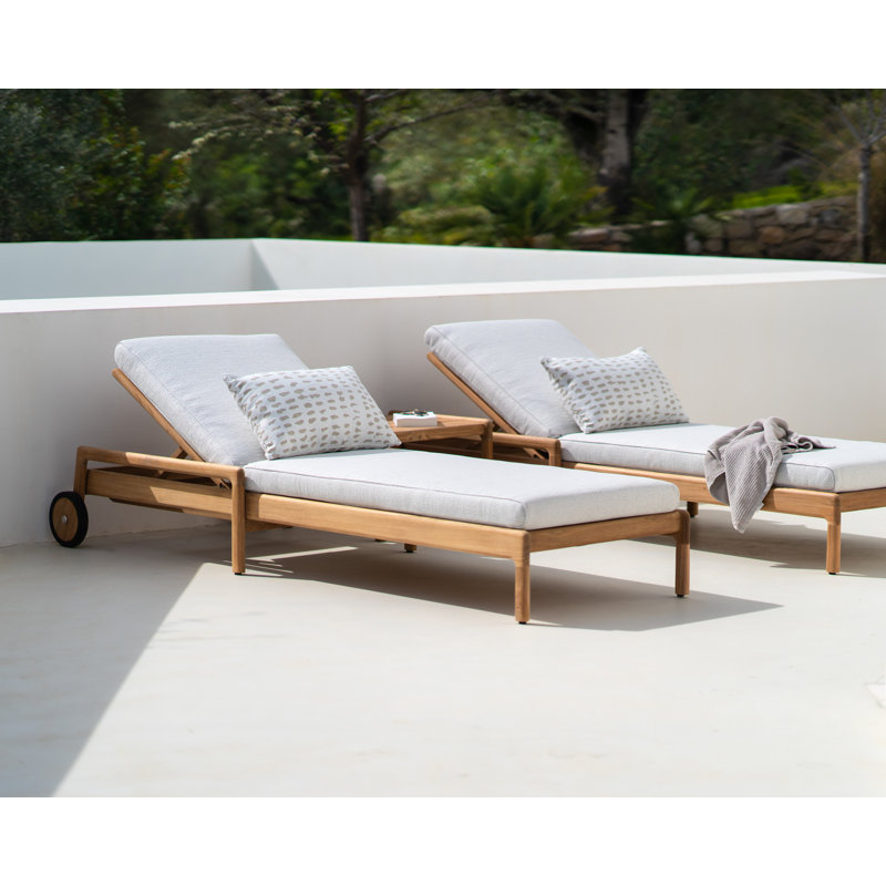 Jack Outdoor Chaise Lounge Cushion, Off White