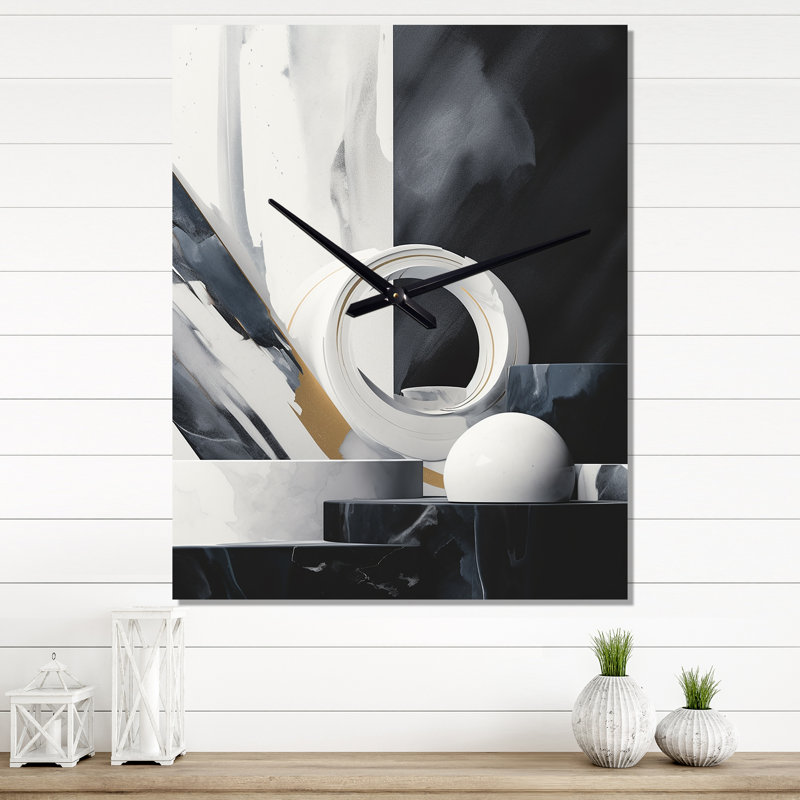 Ilsegret - Abstract Marble Modern Wall Clock, Small