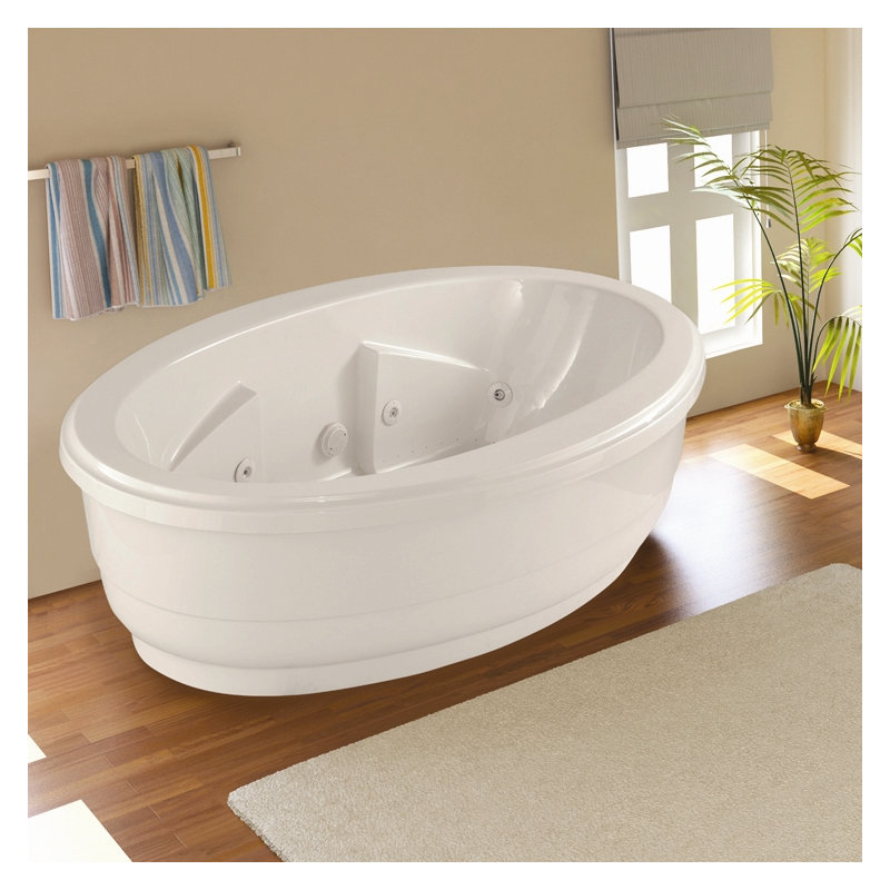 Nina 72'' L Soaking Bathtub, White, Matte Black