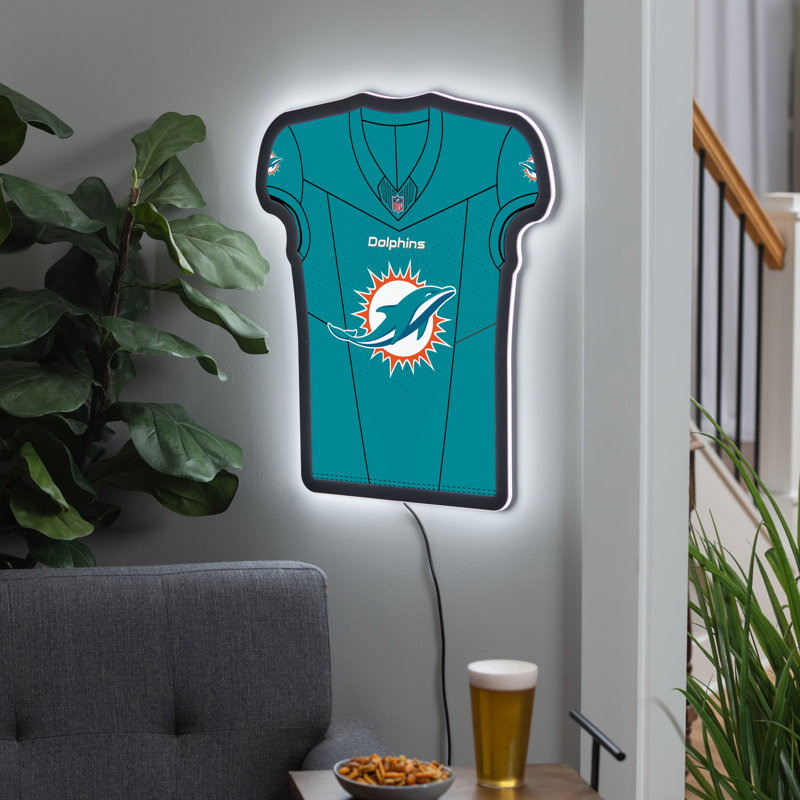 Panneau mural en forme de chandail à DEL 23 "Miami Dolphins