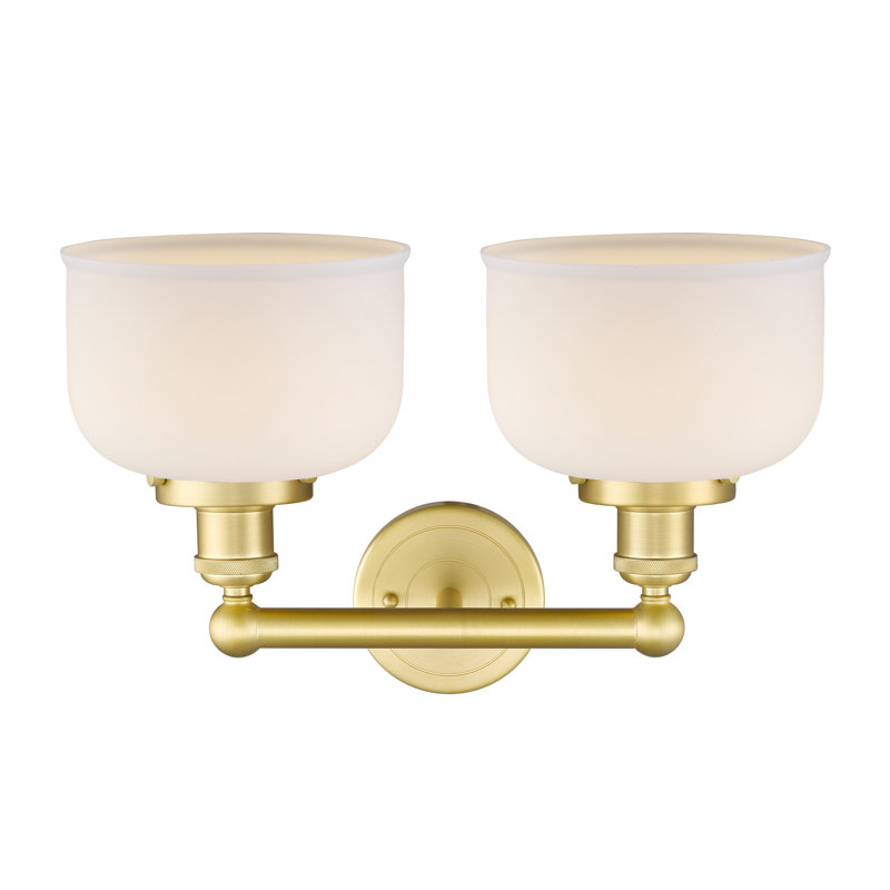 Éclairage pour meuble-lavabo à 2 lumières à intensité variable Arlester, Blanc mat, Or satiné