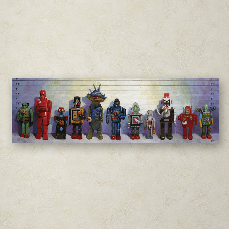 Eric Joyner Line-Up Colorful Robot Canvas Art Print