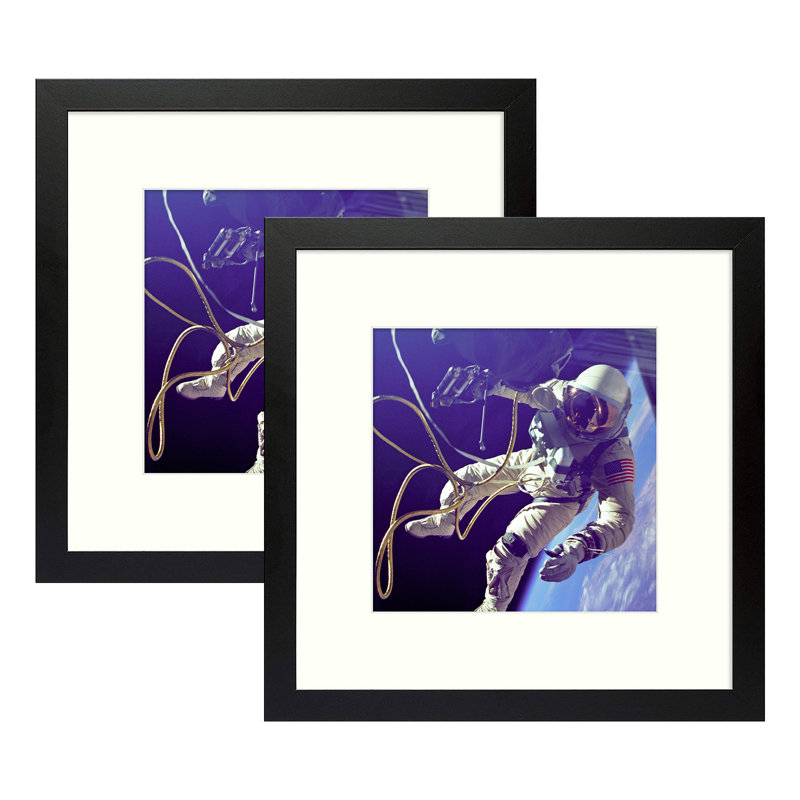 Cadre photo Dreketi, Noir, 12 po x 12 po emmêlé à 8 po x 8 po