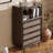 Dark-coffee + Beige Solid Wood + Rattan Display Cases