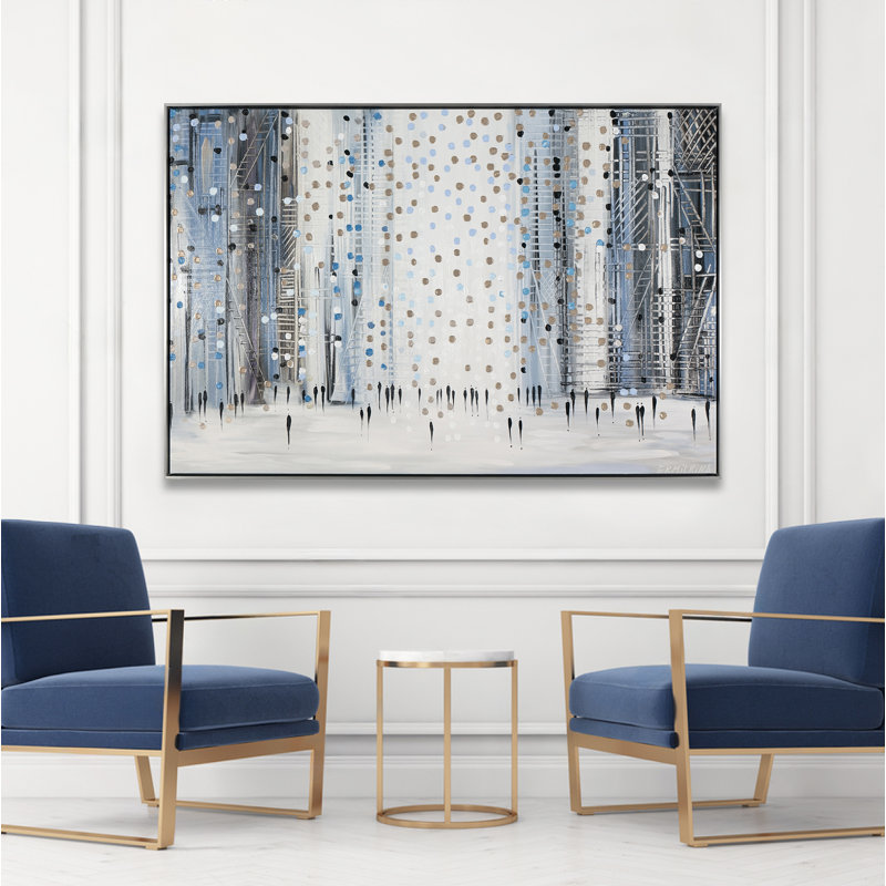 City Scene Print by Ekaterina Ermilkina, Floater Frame Canvas, 36" H x 54" W