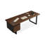 Bureau double caisson rectangulaire en bois massif avec tiroirs-1035479832