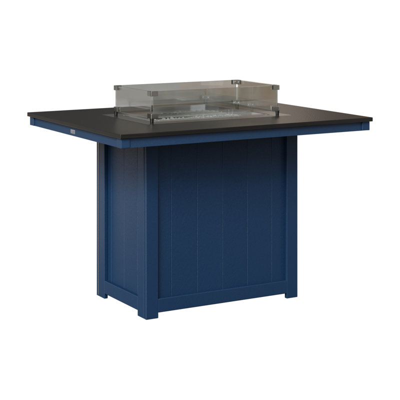Foyer de table berlinois Donoma, Plateau martelé noir avec base bleu marine, H 36 po x l 41 po x P 54 po