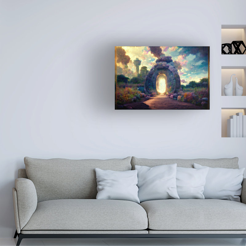 Art mural sur toile tendue - art mural «Hole in the Wall» de Wumples pour le salon, la chambre à coucher ou le bureau - 30 x 47