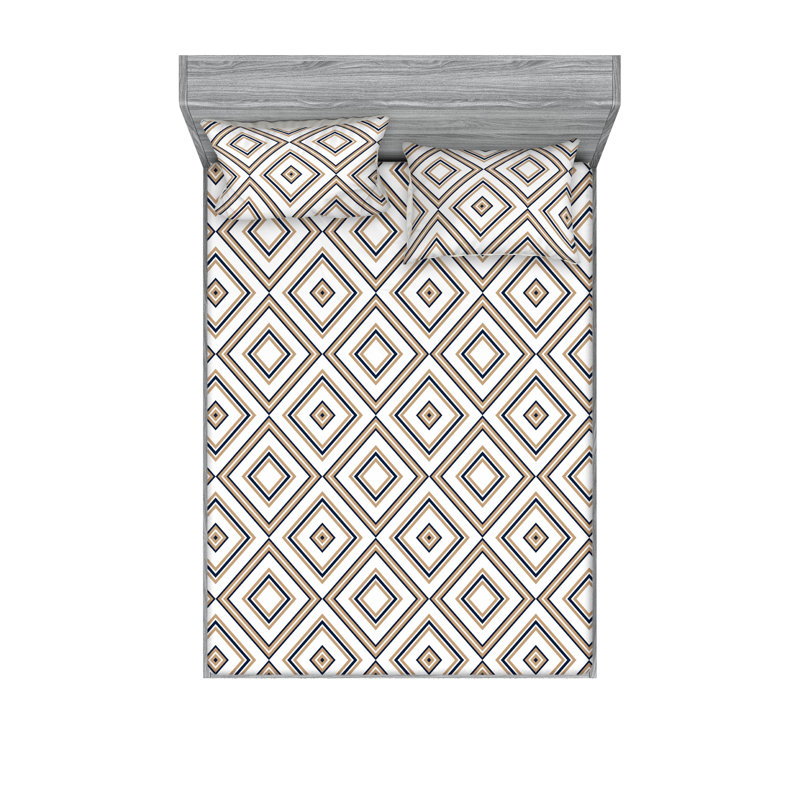 Drap-housse et taie décorative Ambesonne, Ensemble de draps pour très grand lit avec 2 taie